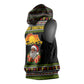African Safari Black Santa Christmas Sleeveless Hoodie Ugly Pattern Sunset Baobab Tree Africa Map