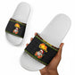 African Safari Black Santa Christmas Slide Sandals Ugly Pattern Sunset Baobab Tree Africa Map
