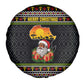 African Safari Black Santa Christmas Spare Tire Cover Ugly Pattern Sunset Baobab Tree Africa Map
