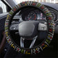 African Safari Black Santa Christmas Steering Wheel Cover Ugly Pattern Sunset Baobab Tree Africa Map