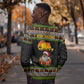 African Safari Black Santa Christmas Sweatshirt Ugly Pattern Sunset Baobab Tree Africa Map