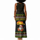 African Safari Black Santa Christmas Tank Maxi Dress Ugly Pattern Sunset Baobab Tree Africa Map
