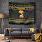 African Safari Black Santa Christmas Tapestry Ugly Pattern Sunset Baobab Tree Africa Map
