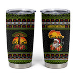 African Safari Black Santa Christmas Tumbler Cup Ugly Pattern Sunset Baobab Tree Africa Map