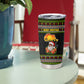African Safari Black Santa Christmas Tumbler Cup Ugly Pattern Sunset Baobab Tree Africa Map