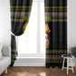 African Safari Black Santa Christmas Window Curtain Ugly Pattern Sunset Baobab Tree Africa Map