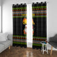 African Safari Black Santa Christmas Window Curtain Ugly Pattern Sunset Baobab Tree Africa Map