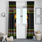 African Safari Black Santa Christmas Window Curtain Ugly Pattern Sunset Baobab Tree Africa Map