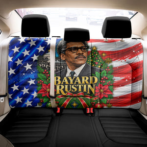 Bayard Rustin American Flag Christmas Back Car Seat Cover Civil Rights Leader March On Washington Holiday