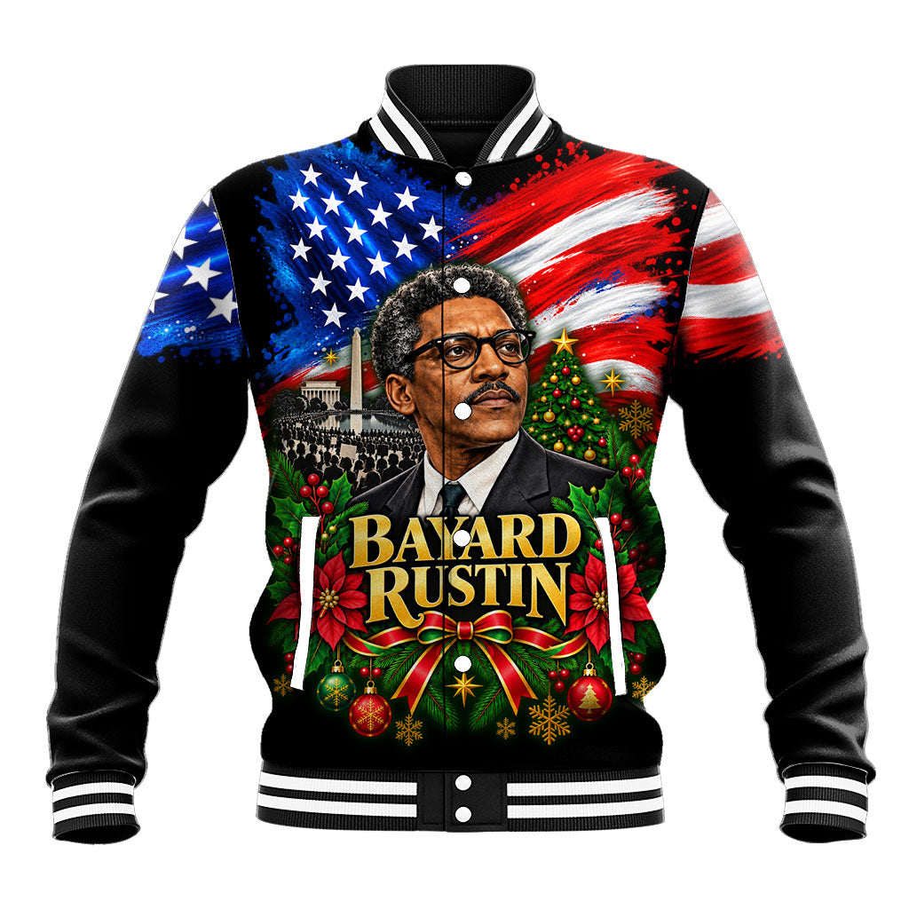 Bayard Rustin American Flag Christmas Baseball Jacket Civil Rights Leader March On Washington Holiday