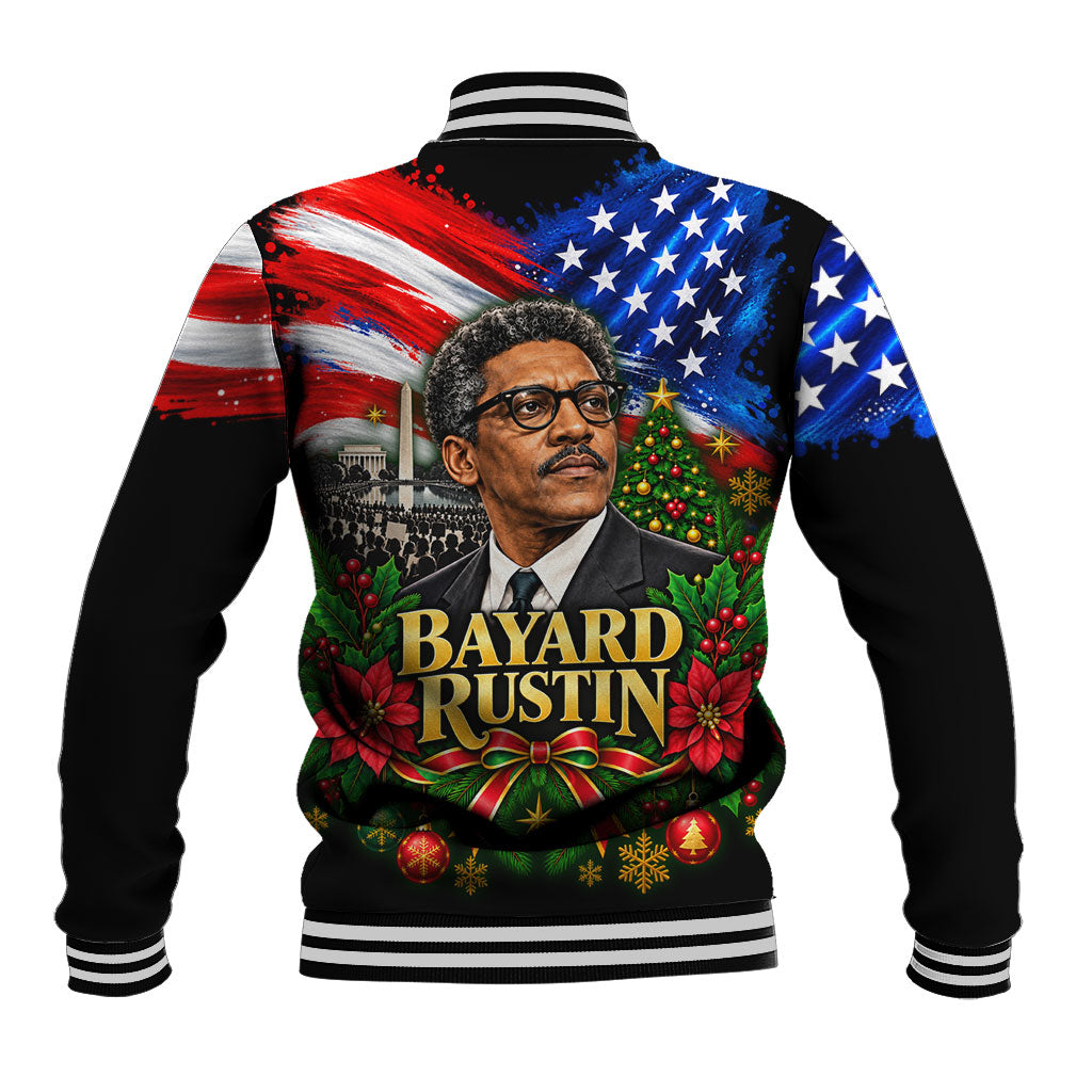 Bayard Rustin American Flag Christmas Baseball Jacket Civil Rights Leader March On Washington Holiday