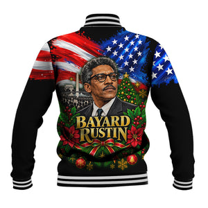 Bayard Rustin American Flag Christmas Baseball Jacket Civil Rights Leader March On Washington Holiday