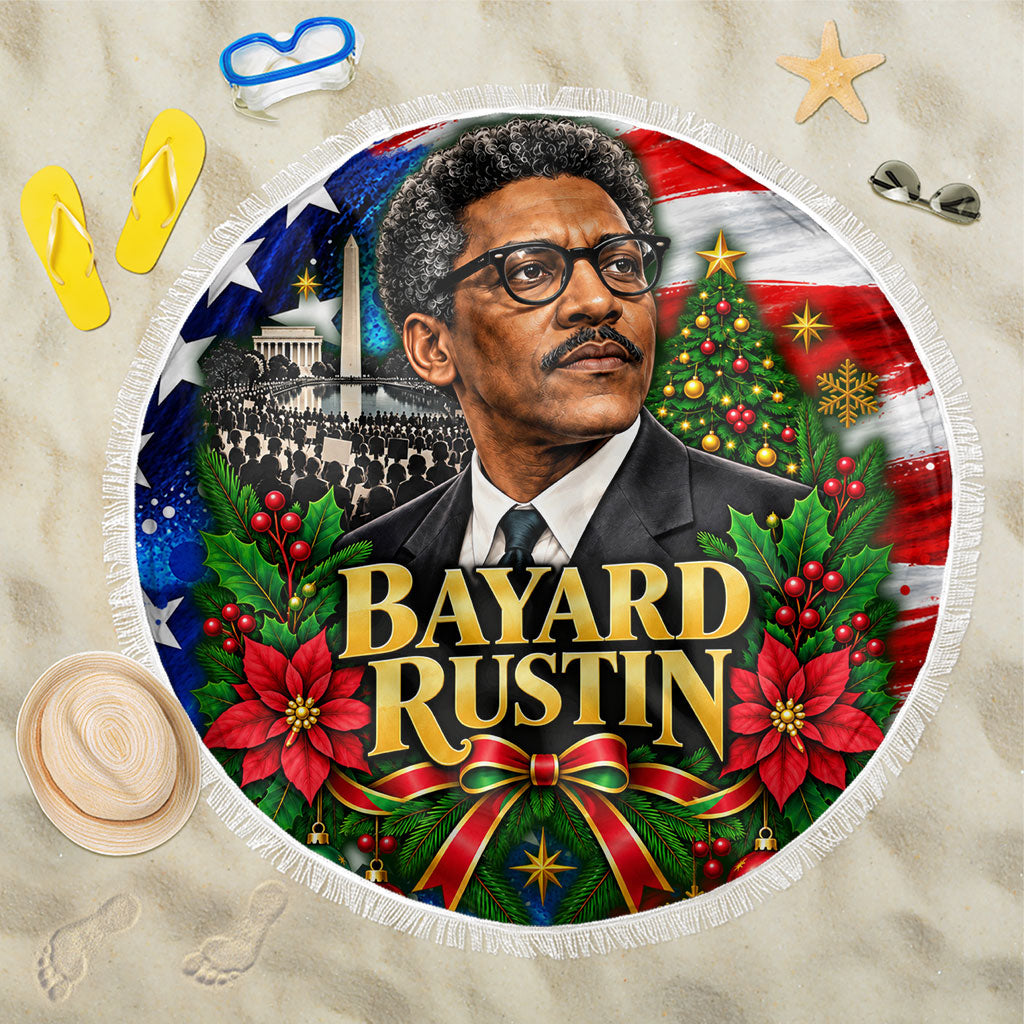Bayard Rustin American Flag Christmas Beach Blanket Civil Rights Leader March On Washington Holiday