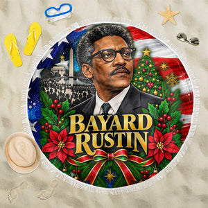 Bayard Rustin American Flag Christmas Beach Blanket Civil Rights Leader March On Washington Holiday