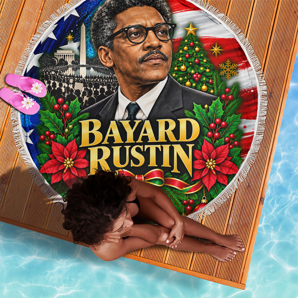 Bayard Rustin American Flag Christmas Beach Blanket Civil Rights Leader March On Washington Holiday