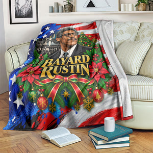 Bayard Rustin American Flag Christmas Blanket Civil Rights Leader March On Washington Holiday
