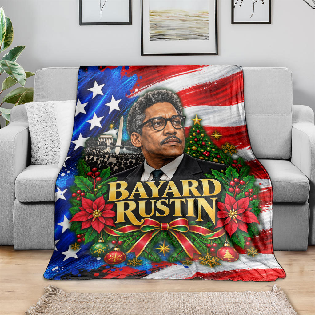 Bayard Rustin American Flag Christmas Blanket Civil Rights Leader March On Washington Holiday