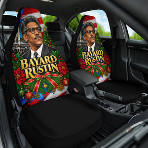 Bayard Rustin American Flag Christmas Car Seat Cover Civil Rights Leader March On Washington Holiday