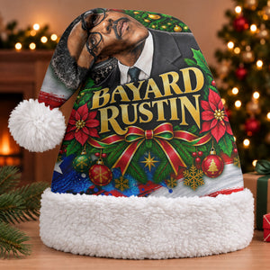 Bayard Rustin American Flag Christmas Santa Hat Civil Rights Leader March On Washington Holiday