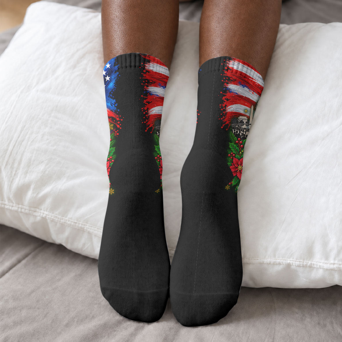 Bayard Rustin American Flag Christmas Crew Socks Civil Rights Leader March On Washington Holiday
