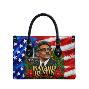 Bayard Rustin American Flag Christmas Leather Bag Civil Rights Leader March On Washington Holiday