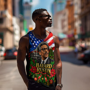 Bayard Rustin American Flag Christmas Men Tank Top Civil Rights Leader March On Washington Holiday