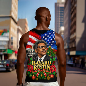 Bayard Rustin American Flag Christmas Men Tank Top Civil Rights Leader March On Washington Holiday