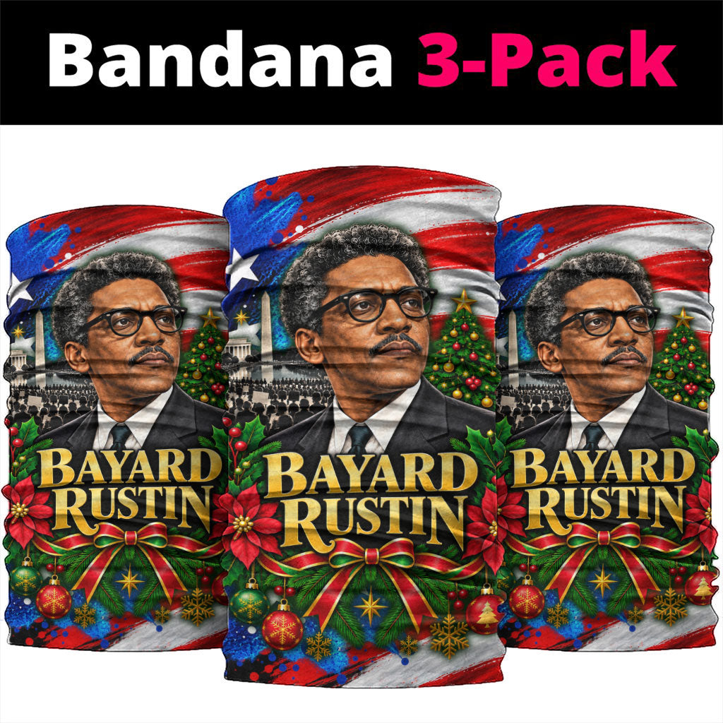 Bayard Rustin American Flag Christmas Neck Gaiter Civil Rights Leader March On Washington Holiday