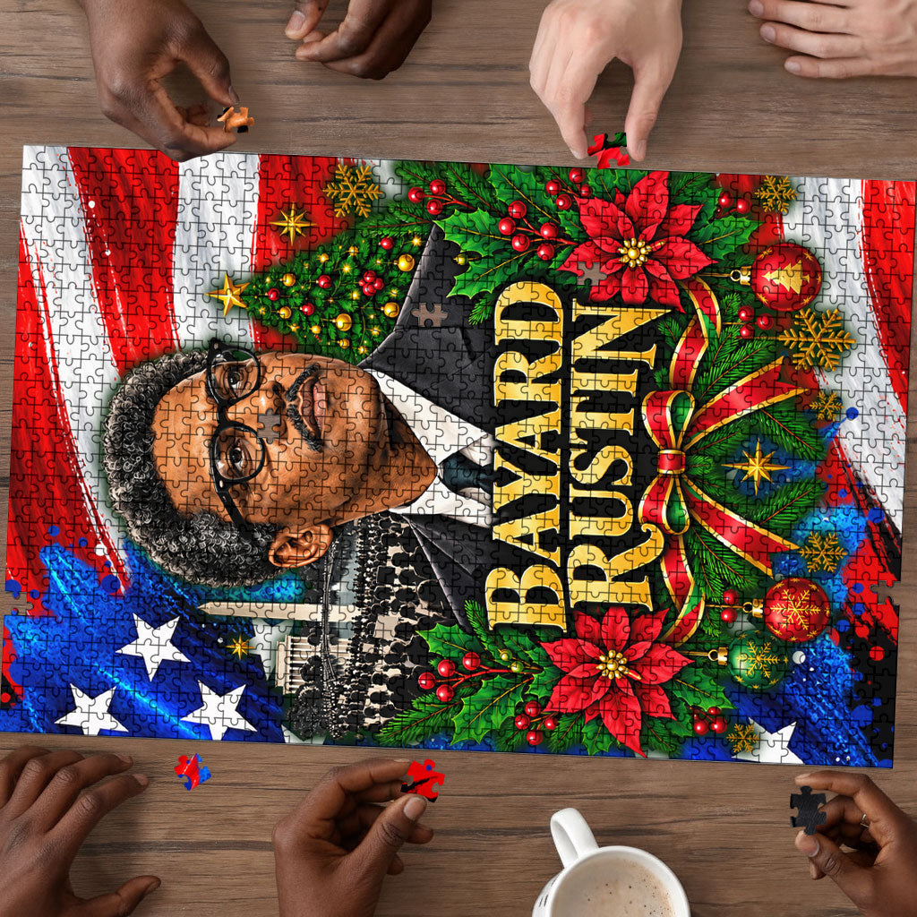 Bayard Rustin American Flag Christmas Puzzle Civil Rights Leader March On Washington Holiday