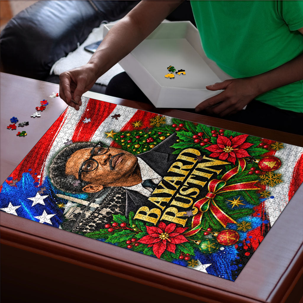 Bayard Rustin American Flag Christmas Puzzle Civil Rights Leader March On Washington Holiday