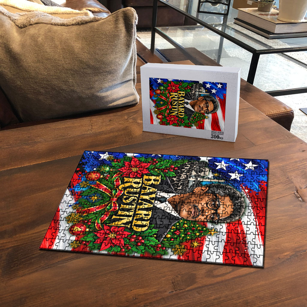 Bayard Rustin American Flag Christmas Puzzle Civil Rights Leader March On Washington Holiday
