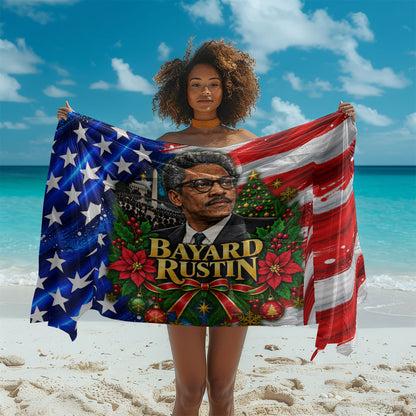 Bayard Rustin American Flag Christmas Sarong Civil Rights Leader March On Washington Holiday