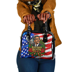 Bayard Rustin American Flag Christmas Shoulder Handbag Civil Rights Leader March On Washington Holiday