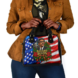 Bayard Rustin American Flag Christmas Shoulder Handbag Civil Rights Leader March On Washington Holiday