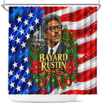 Bayard Rustin American Flag Christmas Shower Curtain Civil Rights Leader March On Washington Holiday