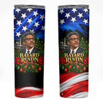 Bayard Rustin American Flag Christmas Skinny Tumbler Civil Rights Leader March On Washington Holiday