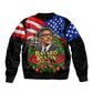 Bayard Rustin American Flag Christmas Sleeve Zip Bomber Jacket Civil Rights Leader March On Washington Holiday