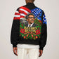 Bayard Rustin American Flag Christmas Sleeve Zip Bomber Jacket Civil Rights Leader March On Washington Holiday