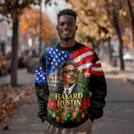 Bayard Rustin American Flag Christmas Sweatshirt Civil Rights Leader March On Washington Holiday