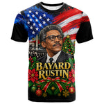 Bayard Rustin American Flag Christmas T shirt Civil Rights Leader March On Washington Holiday