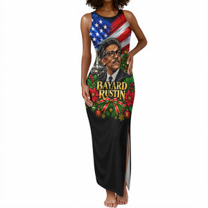 Bayard Rustin American Flag Christmas Tank Maxi Dress Civil Rights Leader March On Washington Holiday