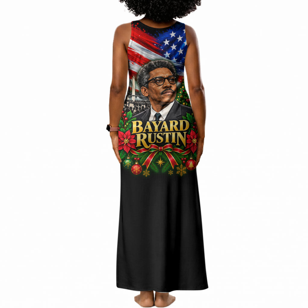 Bayard Rustin American Flag Christmas Tank Maxi Dress Civil Rights Leader March On Washington Holiday