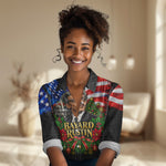 Bayard Rustin American Flag Christmas Women Casual Shirt Civil Rights Leader March On Washington Holiday