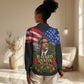 Bayard Rustin American Flag Christmas Women Casual Shirt Civil Rights Leader March On Washington Holiday