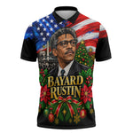 Bayard Rustin American Flag Christmas Zipper Polo Shirt Civil Rights Leader March On Washington Holiday