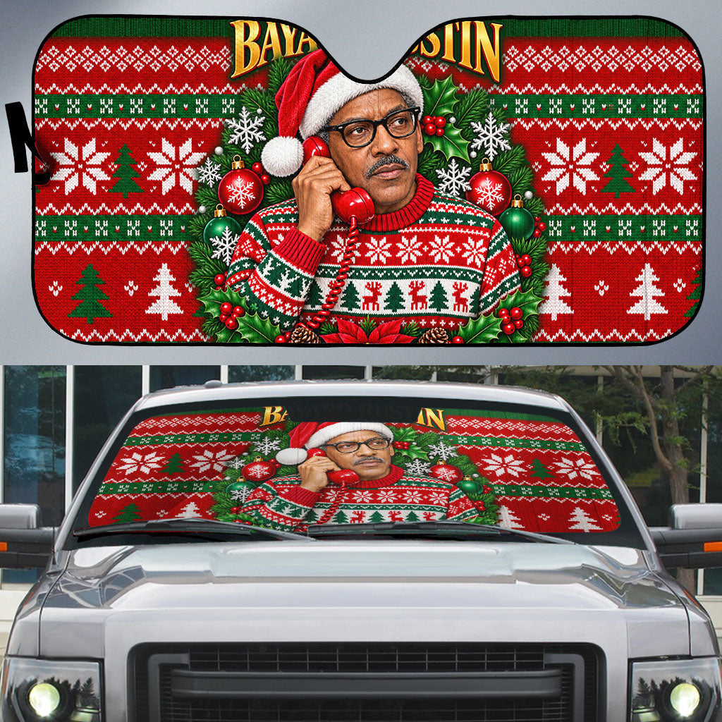 Bayard Rustin Christmas Auto Sun Shade Ugly Christmas Pattern Retro Fair Isle