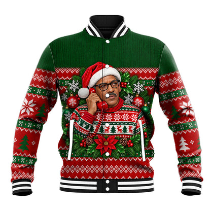Bayard Rustin Christmas Baseball Jacket Ugly Christmas Pattern Retro Fair Isle