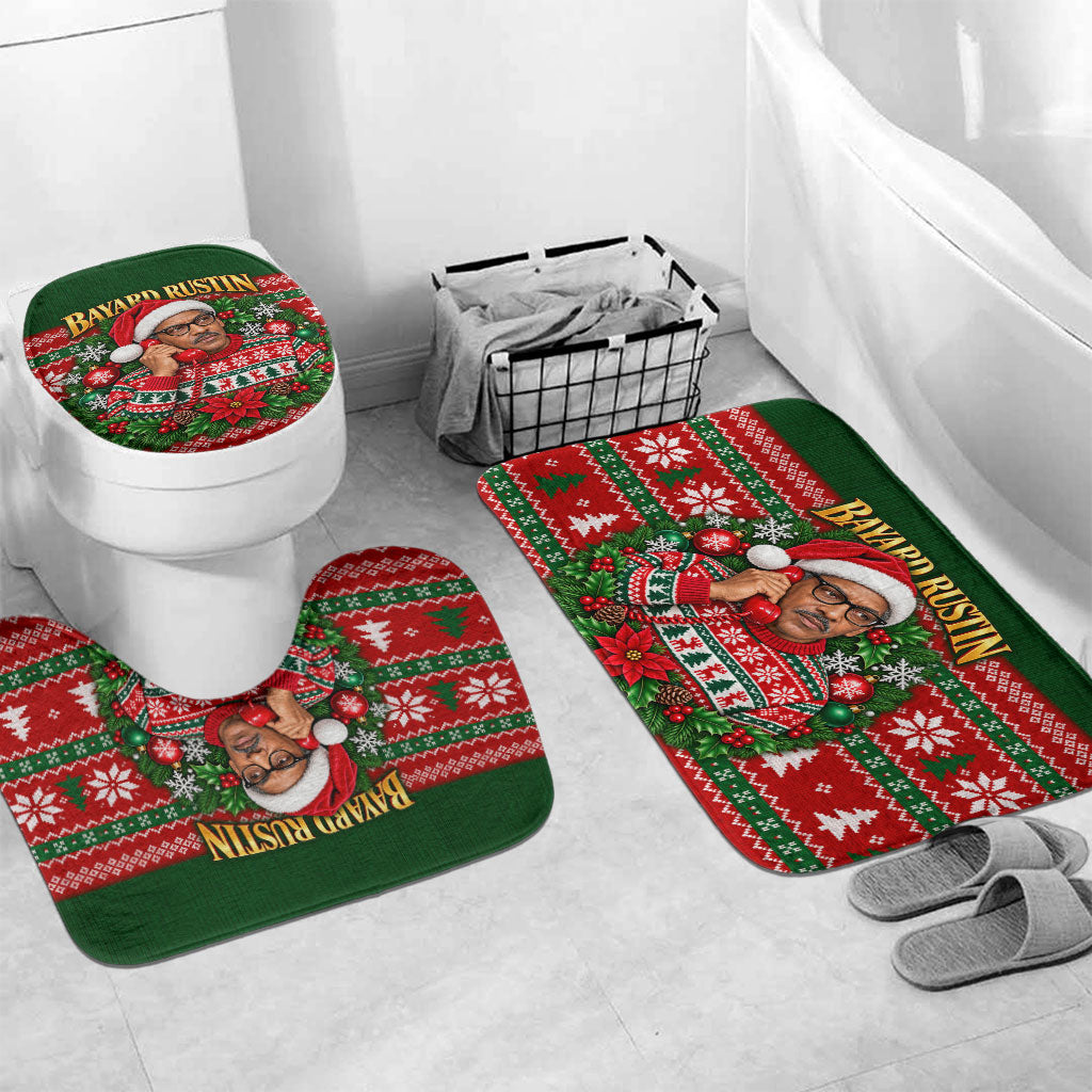 Bayard Rustin Christmas Bathroom Set Ugly Christmas Pattern Retro Fair Isle