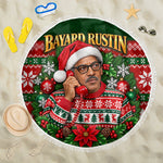 Bayard Rustin Christmas Beach Blanket Ugly Christmas Pattern Retro Fair Isle