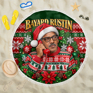 Bayard Rustin Christmas Beach Blanket Ugly Christmas Pattern Retro Fair Isle